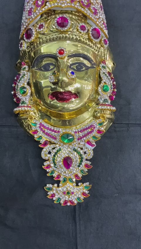 Varalakshmi Amman Face Stone Decorative Brass Face For Pooja Vdf 018