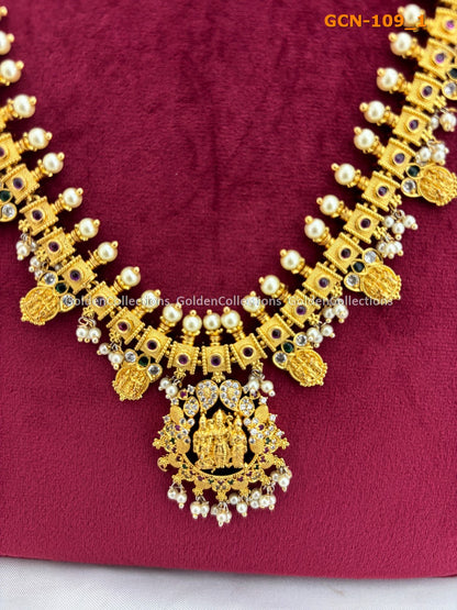 Ram Parivar Guttapusalu One Gram Gold Necklace Set GoldenCollections 2
