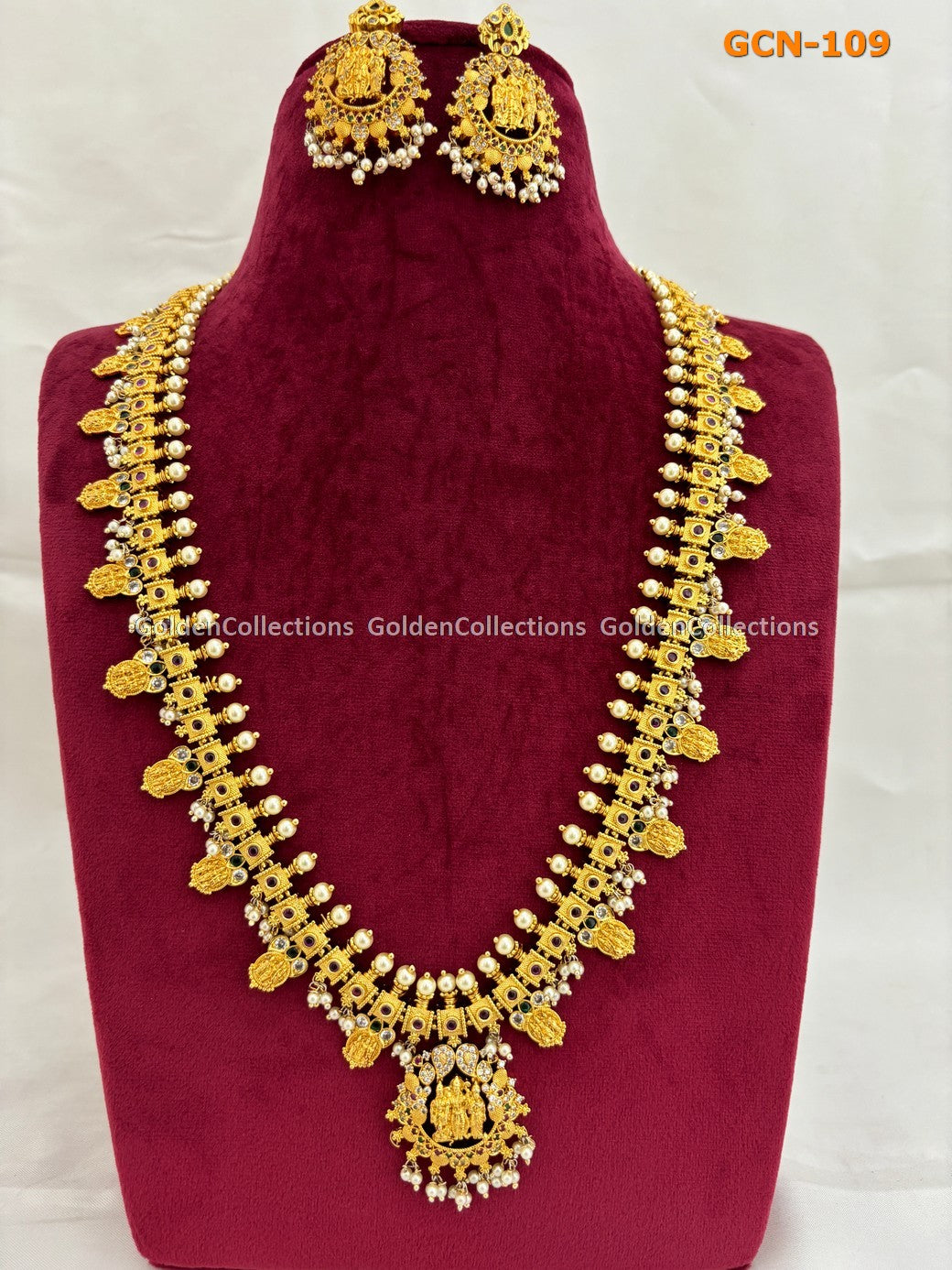 Ram Parivar Guttapusalu One Gram Gold Necklace Set GoldenCollections 