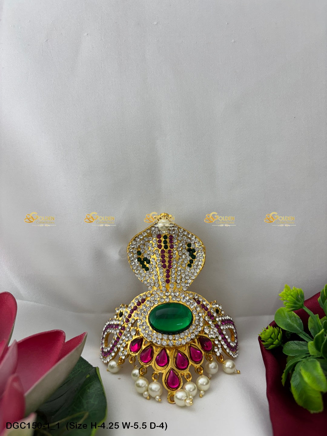 regal jewelled crown for goddess goldencollections Size: 4.25 x 5.5 x 4, Color: Multi, Style: Half Round Image 1