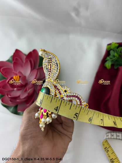 regal jewelled crown for goddess goldencollections Size: 4.25 x 5.5 x 4, Color: Multi, Style: Half Round Image 3