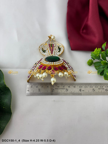 regal jewelled crown for goddess goldencollections Size: 4.25 x 5.5 x 4, Color: Multi, Style: Half Round Image 4