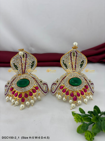 regal jewelled crown for goddess goldencollections Size: 5 x 6 x 4.5, Color: Multi, Style: Half Round Image 1