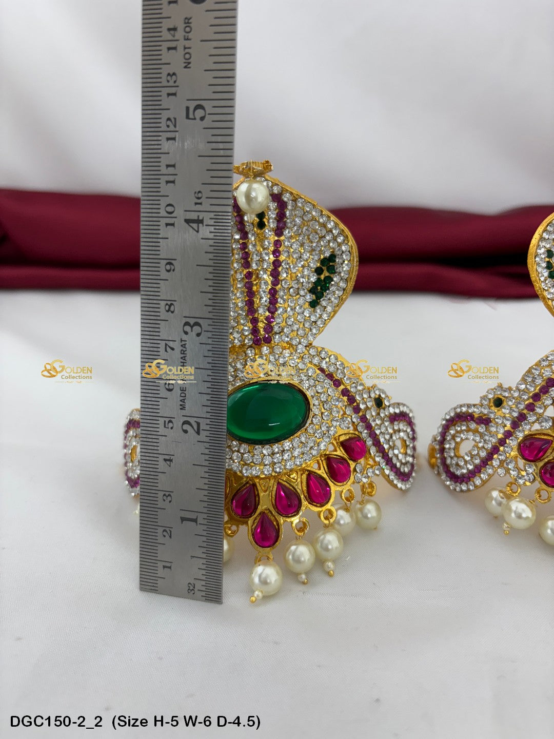 regal jewelled crown for goddess goldencollections Size: 5 x 6 x 4.5, Color: Multi, Style: Half Round Image 2