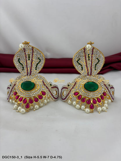 regal jewelled crown for goddess goldencollections Size: 5.5 x 7 x 4.75, Color: Multi, Style: Half Round Image 1