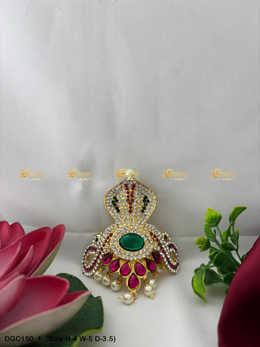 regal jewelled crown for goddess goldencollections Size: 4 x 5 x 3.5, Color: Multi, Style: Half Round Image 1