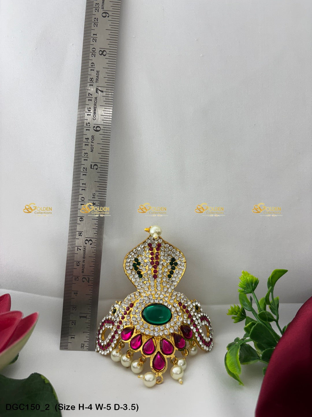 regal jewelled crown for goddess goldencollections Size: 4 x 5 x 3.5, Color: Multi, Style: Half Round Image 2