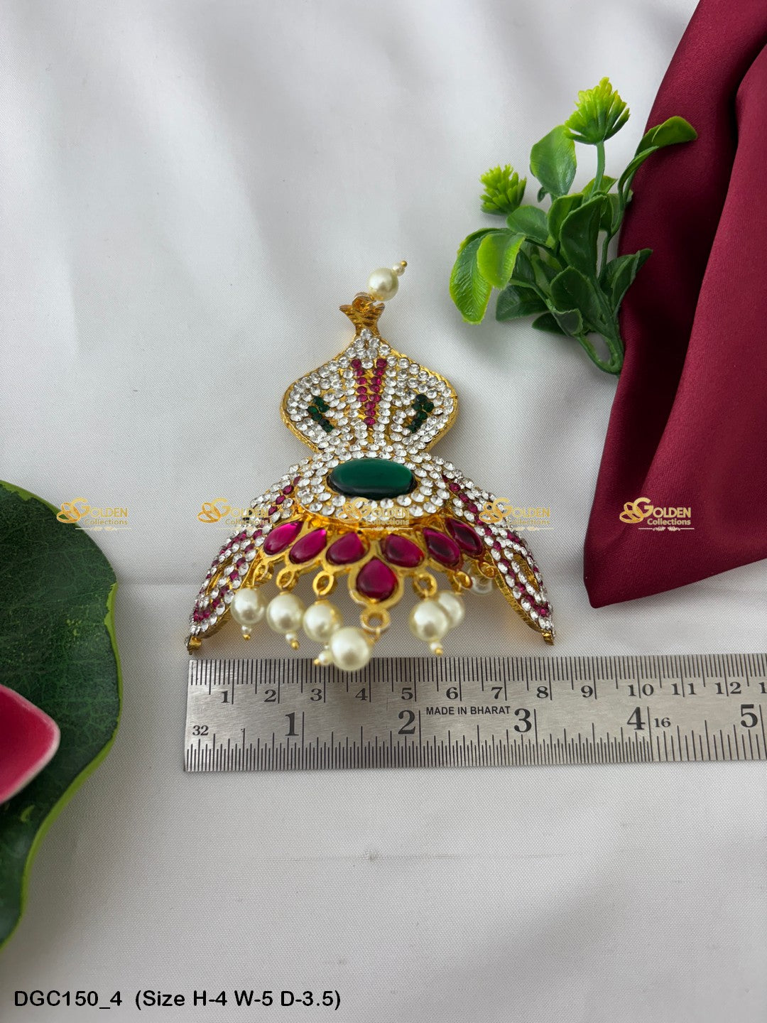 regal jewelled crown for goddess goldencollections Size: 4 x 5 x 3.5, Color: Multi, Style: Half Round Image 4