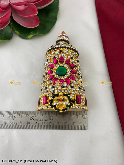 Royal Crown For Hindu God Goldencollections Size: 5 X 4 X 2.5, Color: Multi, Style: Half Round Image 12