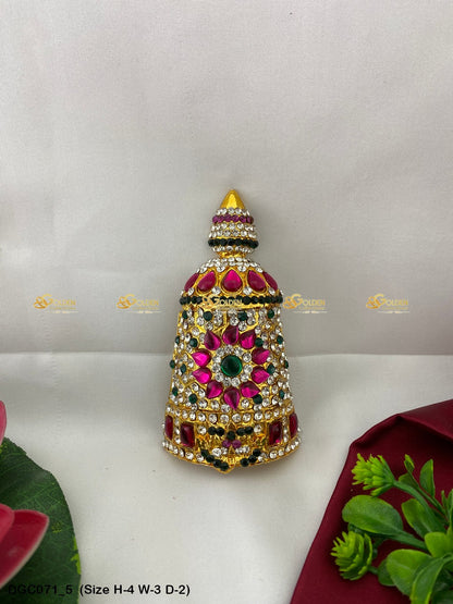 Royal Crown For Hindu God Goldencollections Size: 4 X 3 X 2, Color: Multi, Style: Half Round Image 5