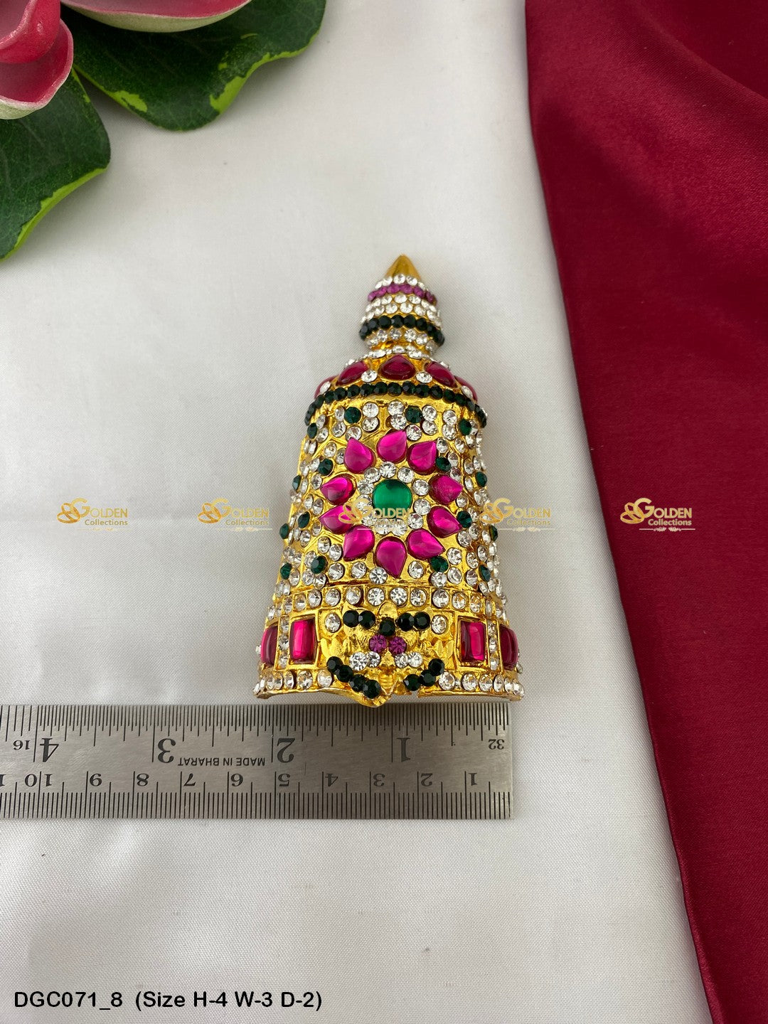 Royal Crown For Hindu God Goldencollections Size: 4 X 3 X 2, Color: Multi, Style: Half Round Image 8