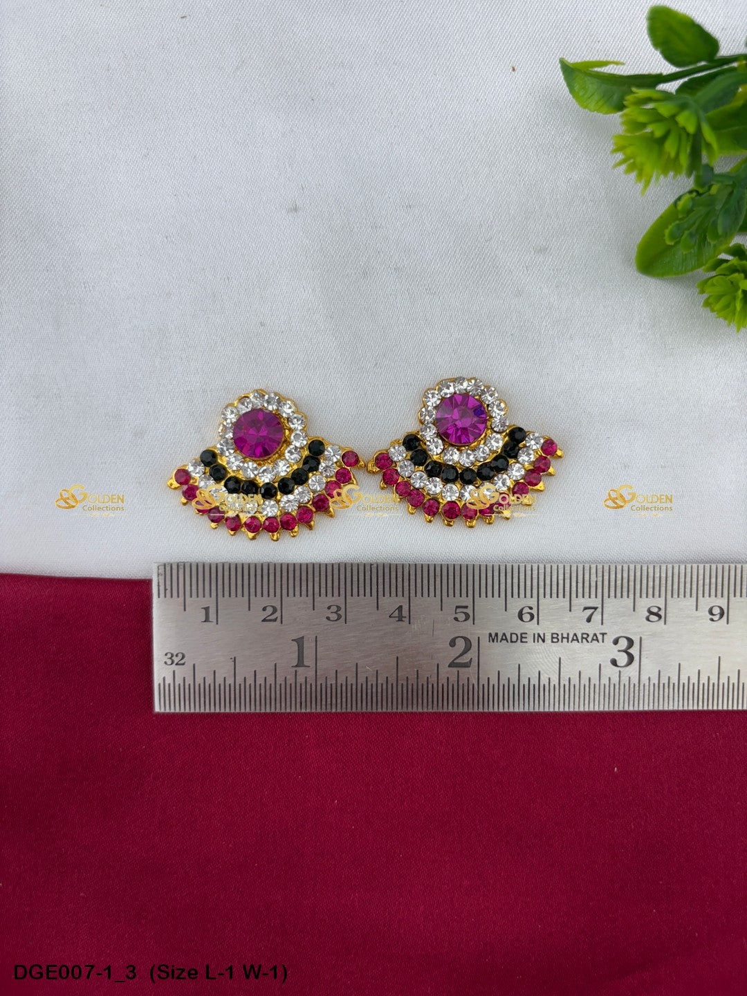 sacred deity earrings karna pathakam goldencollections Size: 1 x 1, Color: Multi, Style: Karna Pathakam Image 3