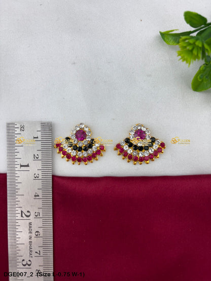 sacred deity earrings karna pathakam goldencollections Size: 0.75 x 1, Color: Multi, Style: Karna Pathakam Image 2