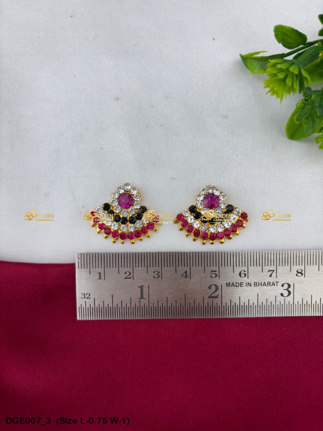 sacred deity earrings karna pathakam goldencollections Size: 0.75 x 1, Color: Multi, Style: Karna Pathakam Image 3