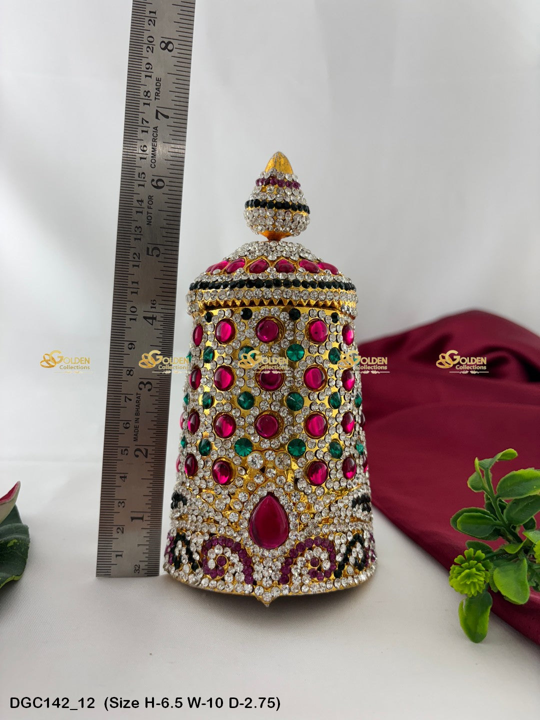 Sacred Mukut For Deity Idol Goldencollections Size: 6.5 X 10.5 X 3, Color: Multi, Style: Round Image 12