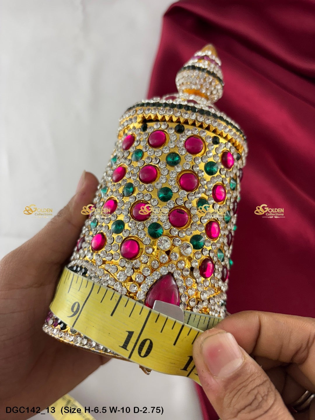 Sacred Mukut For Deity Idol Goldencollections Size: 6.5 X 10.5 X 3, Color: Multi, Style: Round Image 13