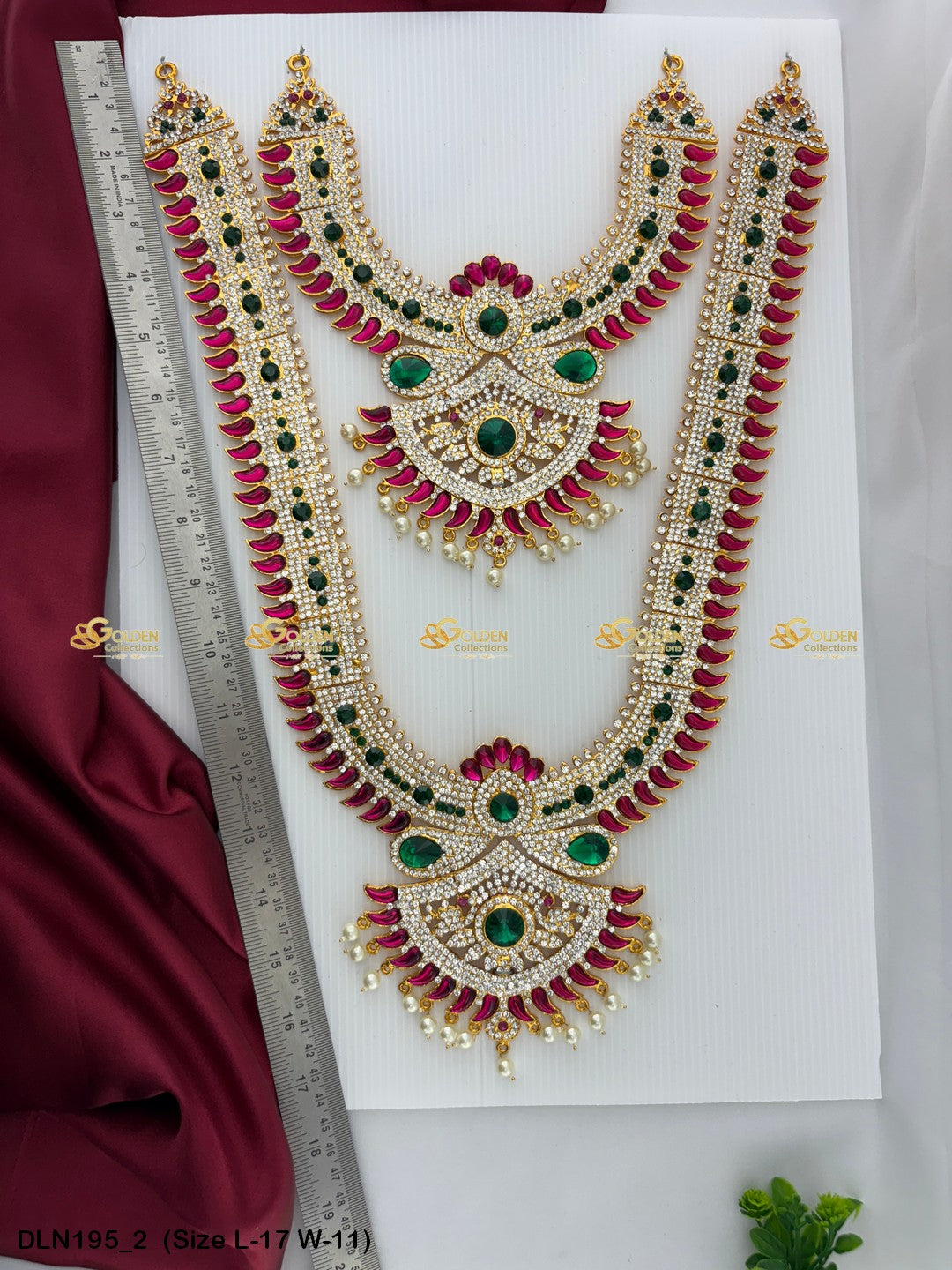 Sacred Three Layer Necklace Deity Jewellery Goldencollections Size: 17 X 11, Color: Multi, Style: 2 Step Image 2