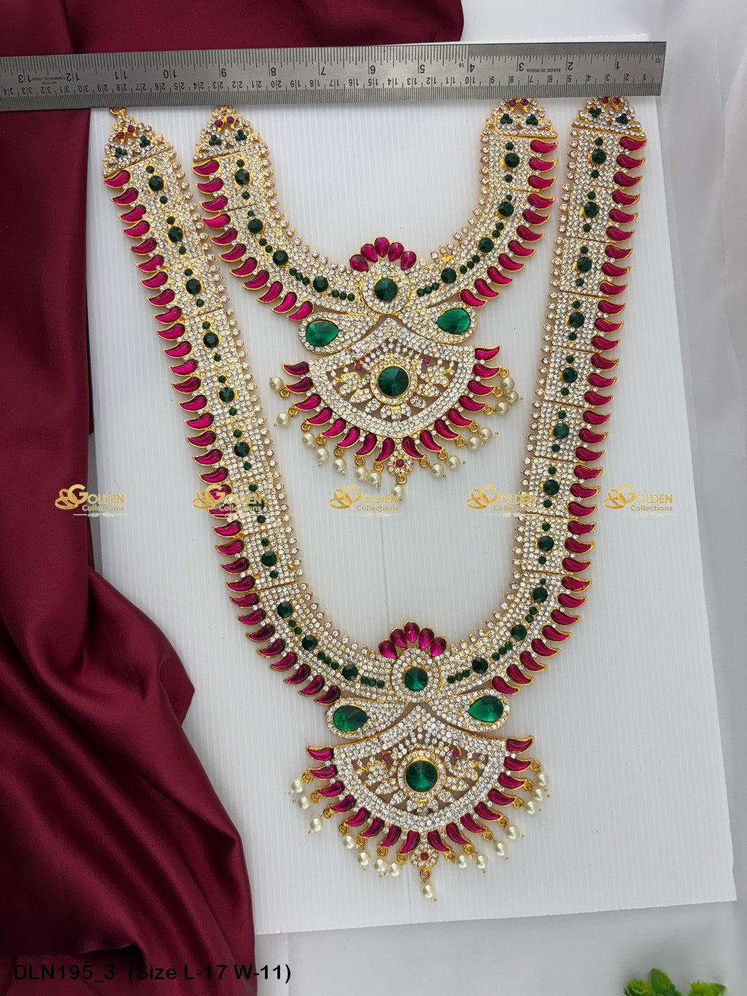 Sacred Three Layer Necklace Deity Jewellery Goldencollections Size: 17 X 11, Color: Multi, Style: 2 Step Image 3