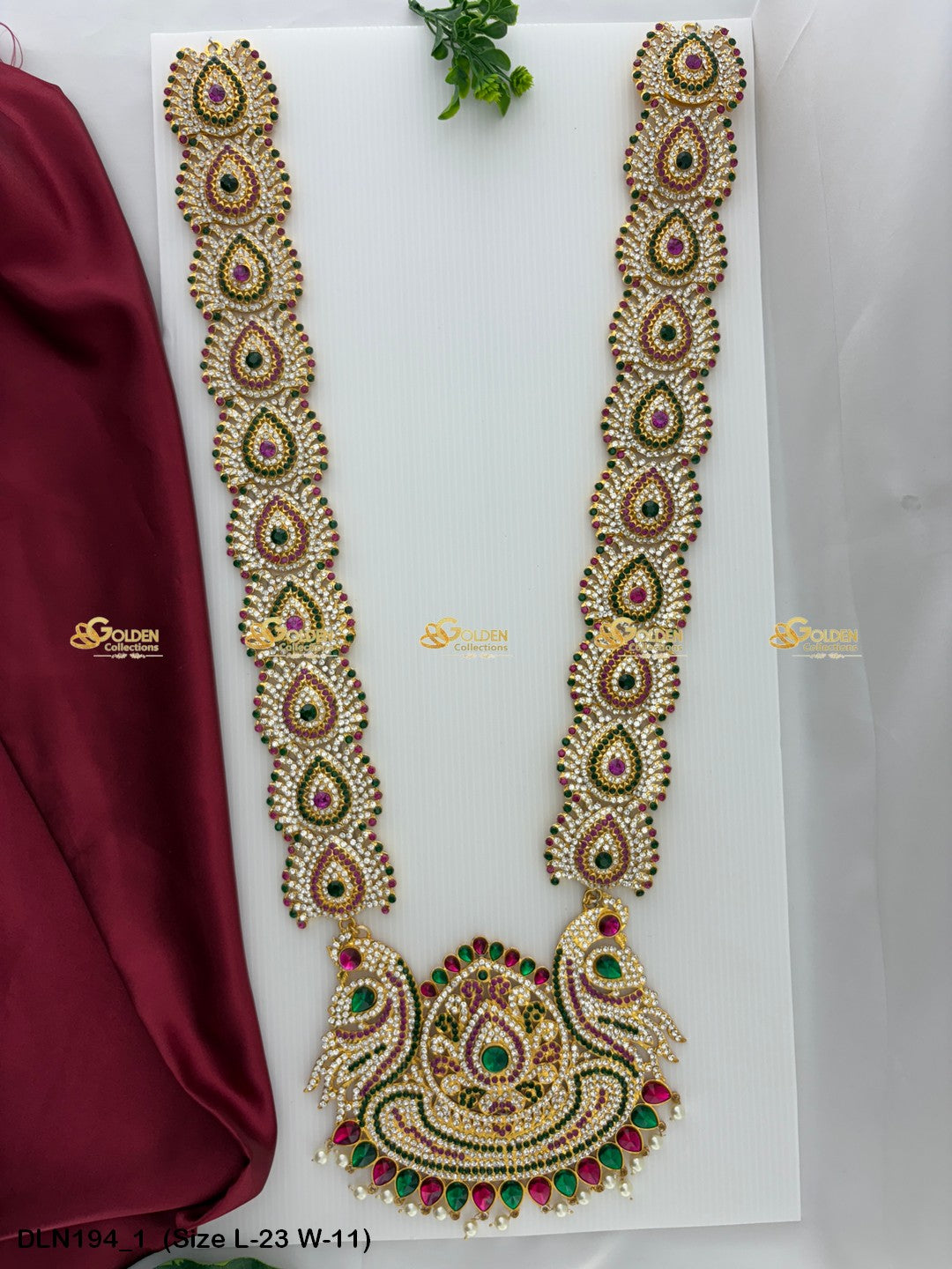 Sacred Two Layer Haram Deity Jewellery Goldencollections Size: 23 X 11, Color: Multi, Style: 1 Step Image 1