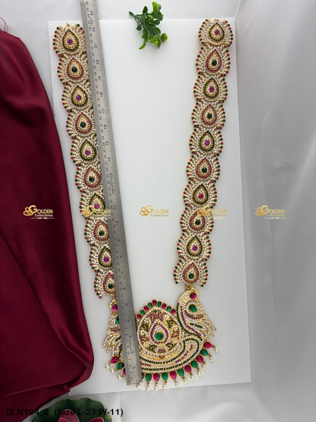 Sacred Two Layer Haram Deity Jewellery Goldencollections Size: 23 X 11, Color: Multi, Style: 1 Step Image 2