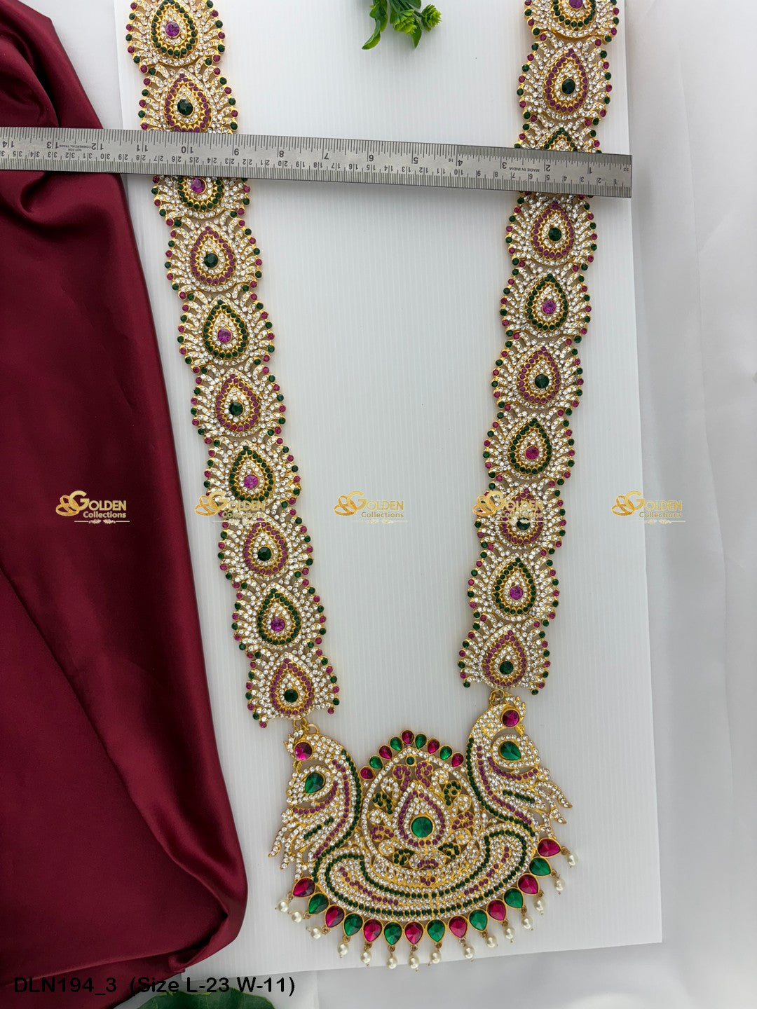 Sacred Two Layer Haram Deity Jewellery Goldencollections Size: 23 X 11, Color: Multi, Style: 1 Step Image 3