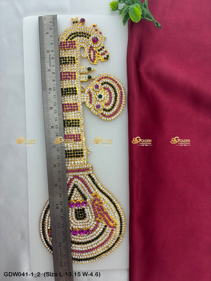 Saraswati Veena Significance Goldencollections Size: 13.15 x 4.6, Color: Multi, Style: Veena Image 2