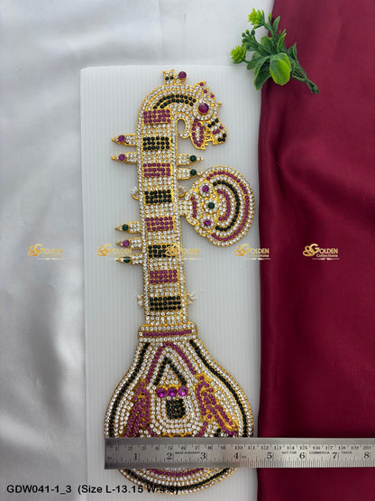 Saraswati Veena Significance Goldencollections Size: 13.15 x 4.6, Color: Multi, Style: Veena Image 3