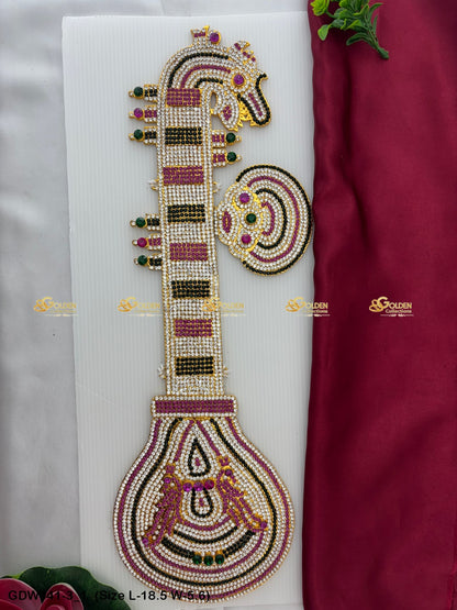 Saraswati Veena Significance Goldencollections Size: 18.5 x 5.6, Color: Multi, Style: Veena Image 1