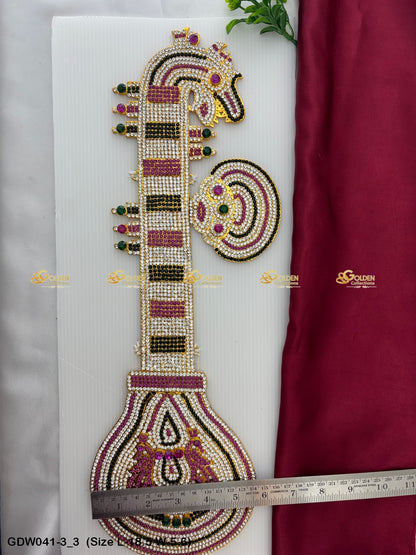 Saraswati Veena Significance Goldencollections Size: 18.5 x 5.6, Color: Multi, Style: Veena Image 3