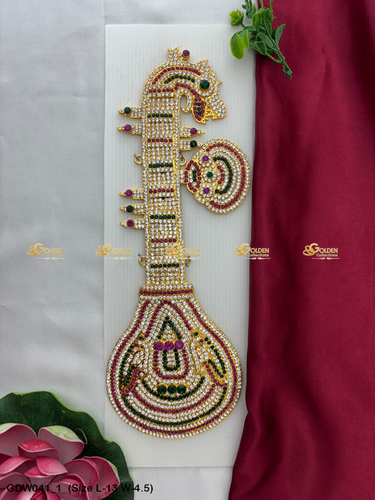 Saraswati Veena Significance Goldencollections Size: 13 x 4.5, Color: Multi, Style: Veena Image 1