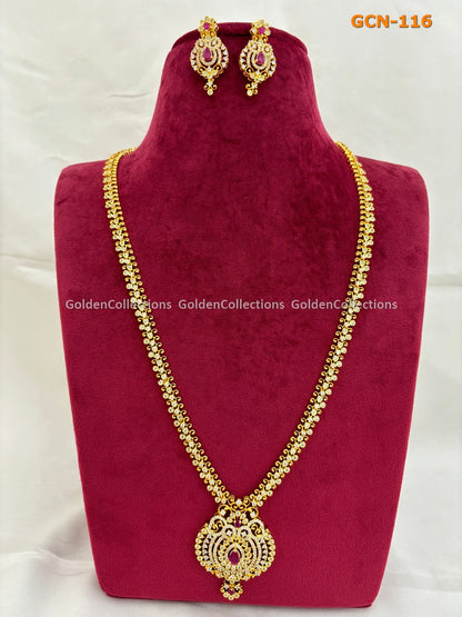 Short Necklace One Gram Gold : Short Costume Jewellery GoldenCollections 
