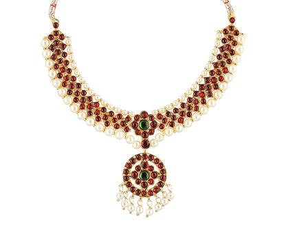 Elegant Short Necklace for Bharatanatyam - Golden Collections
