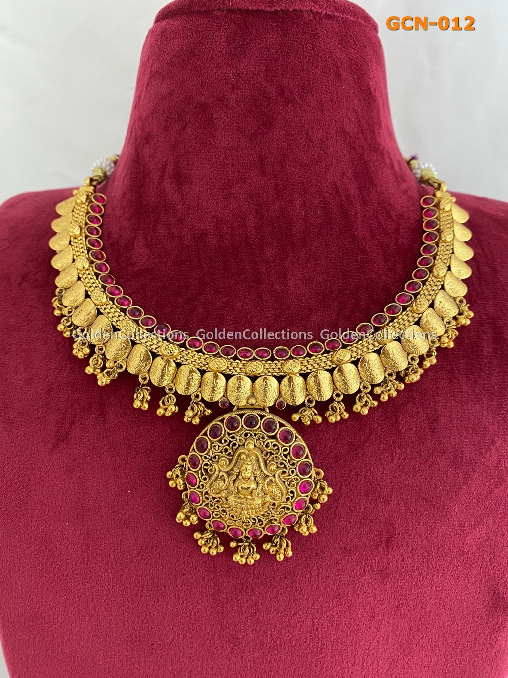 South Indian Necklace : One Gram Temple Jewellery Online GoldenCollections 