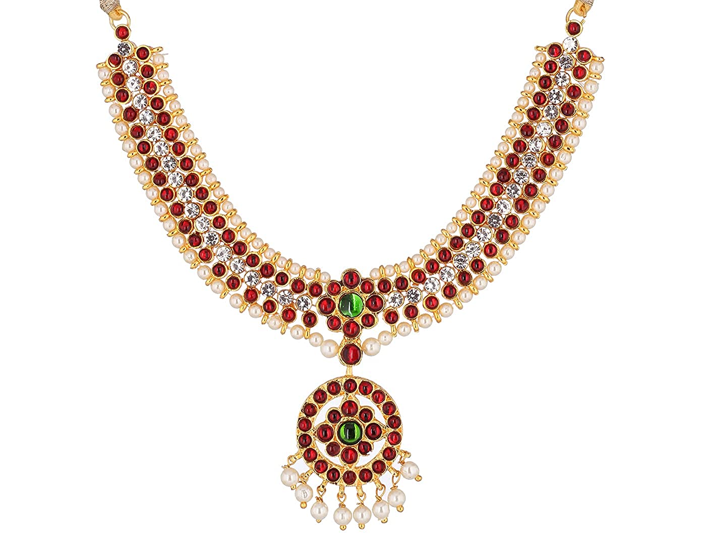 Graceful Temple Haram Necklace for Bharatanatyam Goldencollections