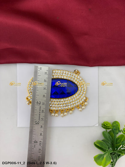 Temple Deity Jewellery Pendant Goldencollections Size: 2.5 x 3.6, Color: Blue, Style: Pendant Image 2