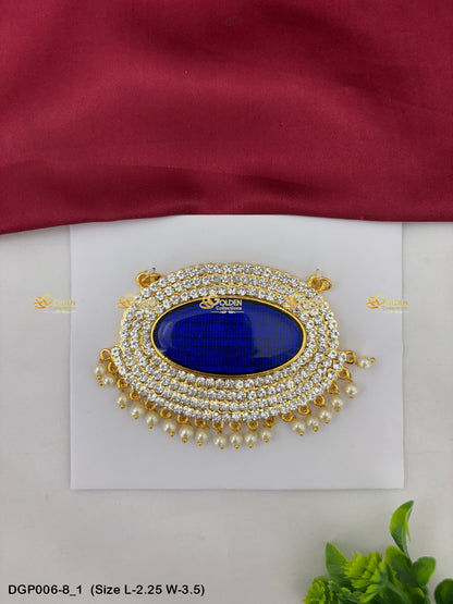 Temple Deity Jewellery Pendant Goldencollections Size: 2.25 x 3.5, Color: Blue, Style: Pendant Image 1