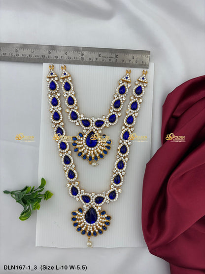 Temple Deity Long Necklace Buy Online Now Size: 10 X 5.5, Color: Blue, Style: 2 Step Image 3