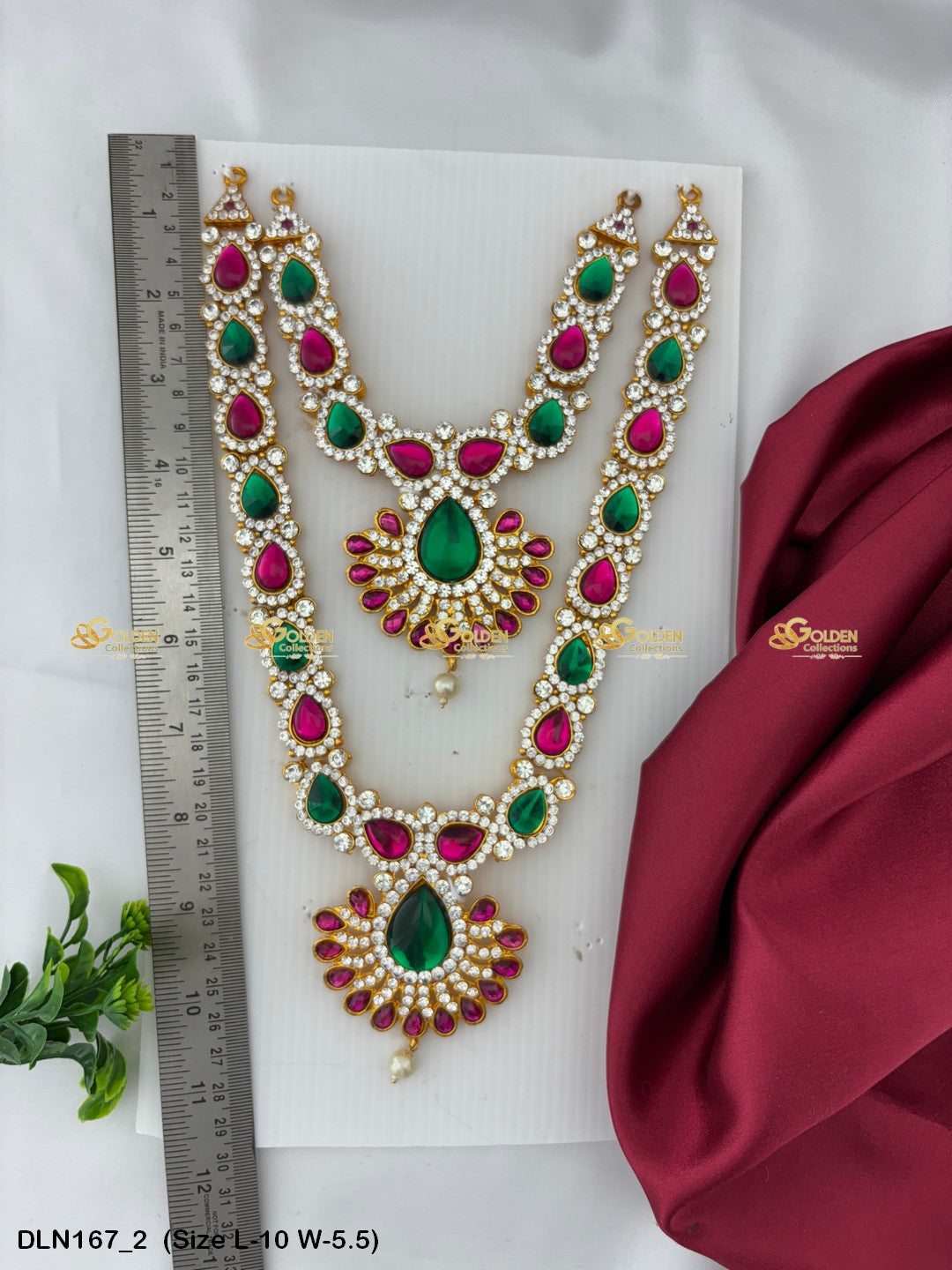 Temple Deity Long Necklace Buy Online Now Size: 10 X 5.5, Color: Multi, Style: 2 Step Image 2