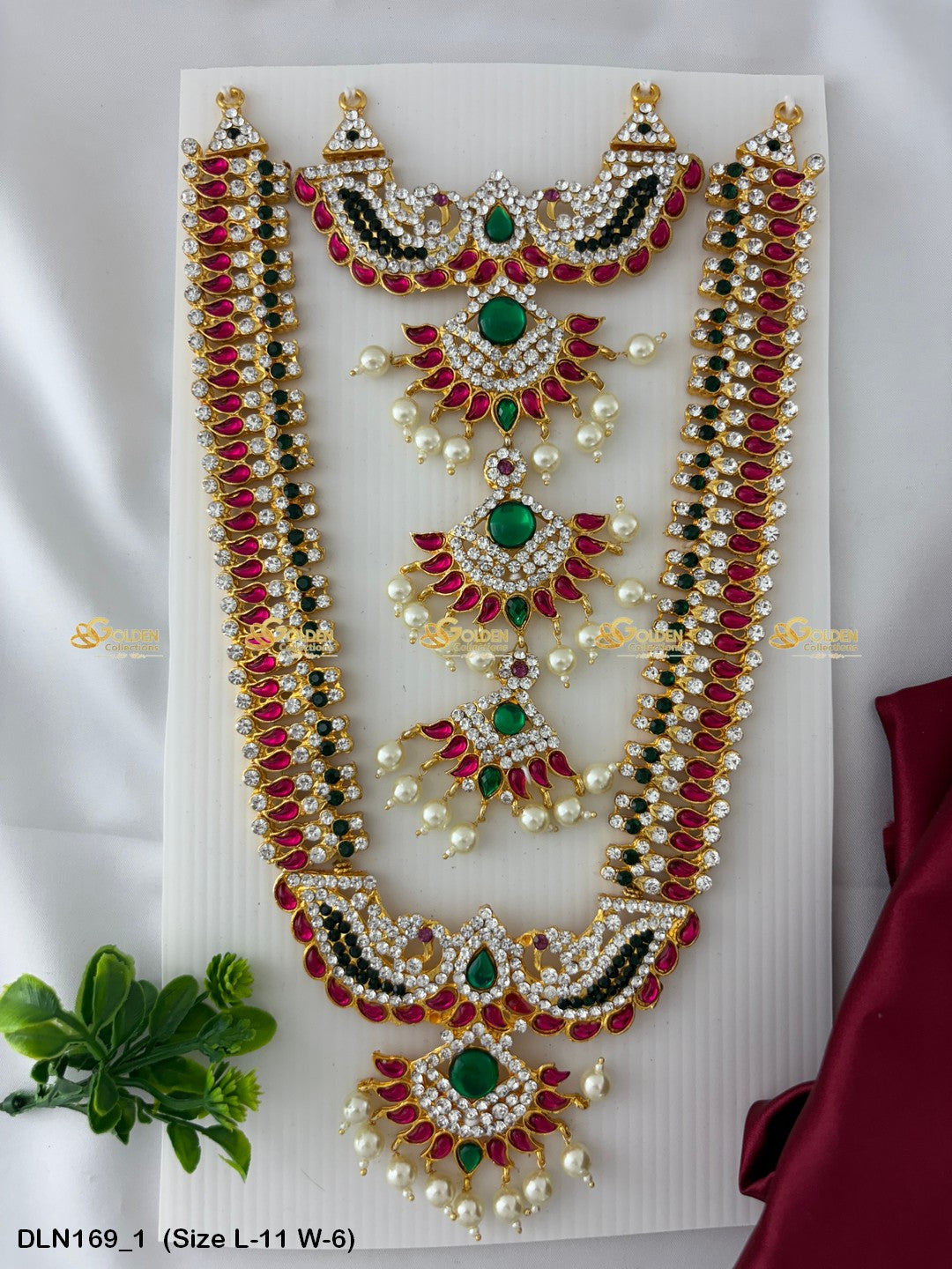 Temple Deity Necklace Shop Deity Jewellery Online Size: 11 X 6, Color: Multi, Style: 2 Step Image 1