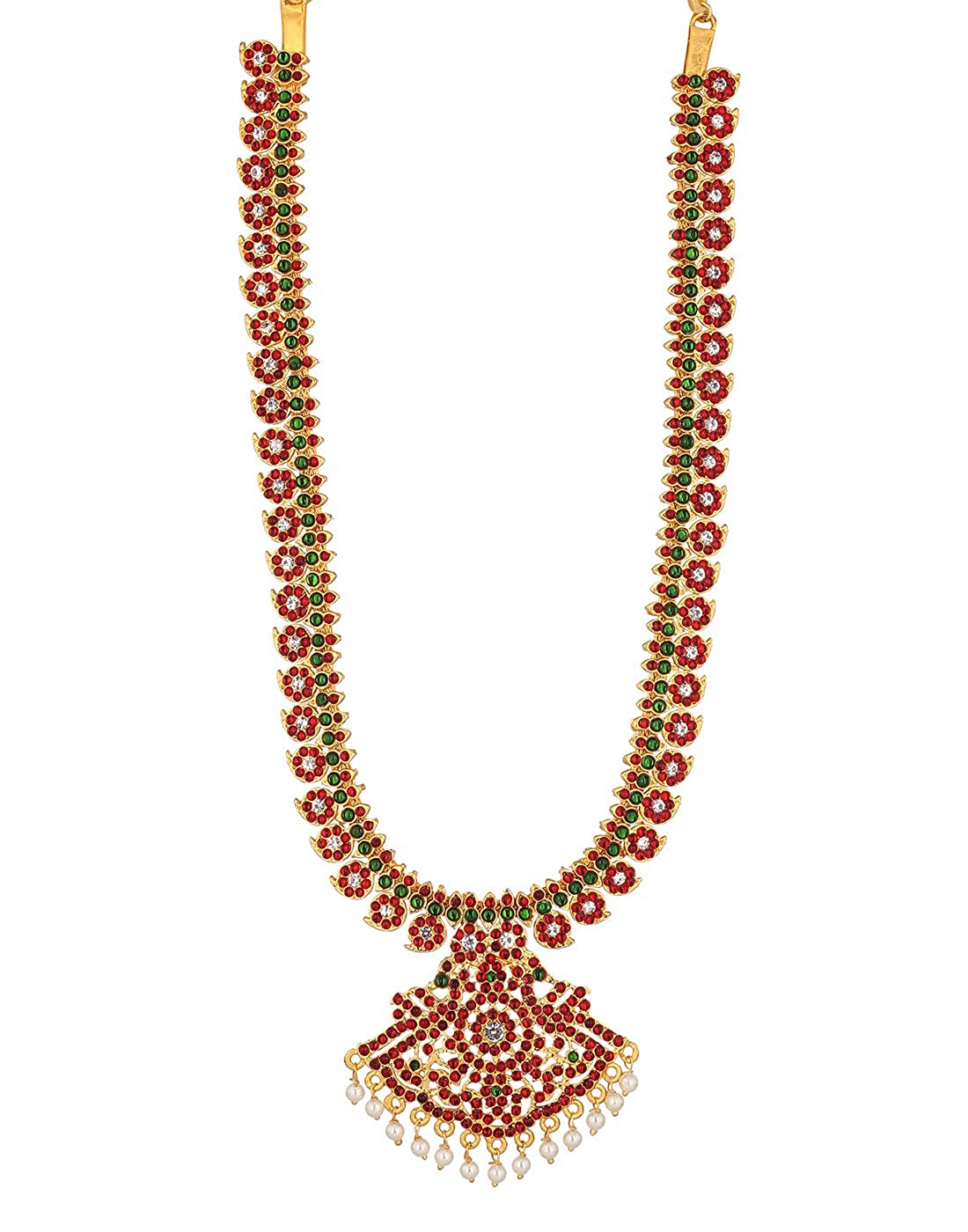 Bharatanatyam Mango Long Temple Dance Necklace- Goldencollections