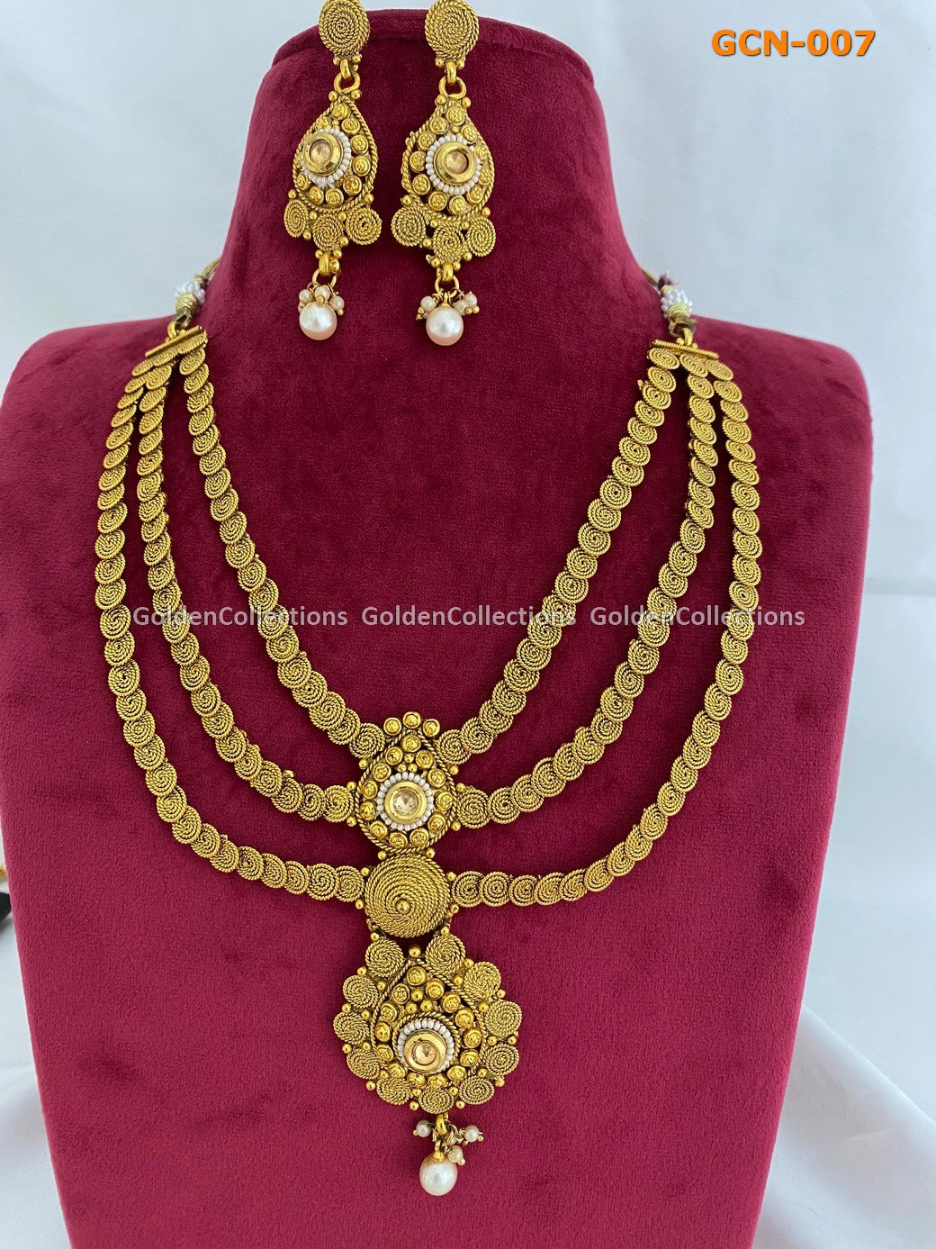 Three Layer Necklace : Handmade Necklace For Women Golden Collections 