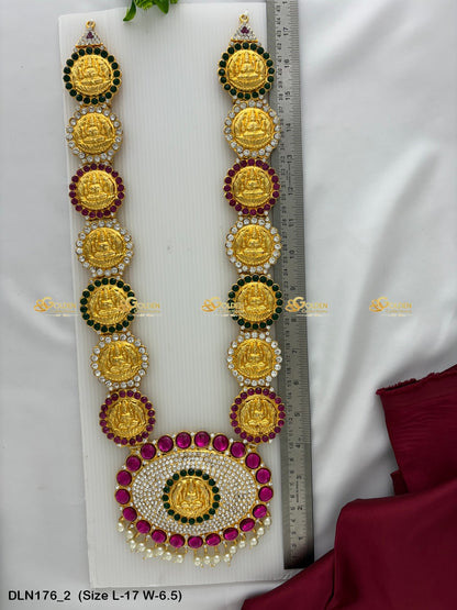 Traditional Amman Stone Long Necklace Goldencollections Size: 17 X 6.5, Color: Multi, Style: 1 Step Image 2