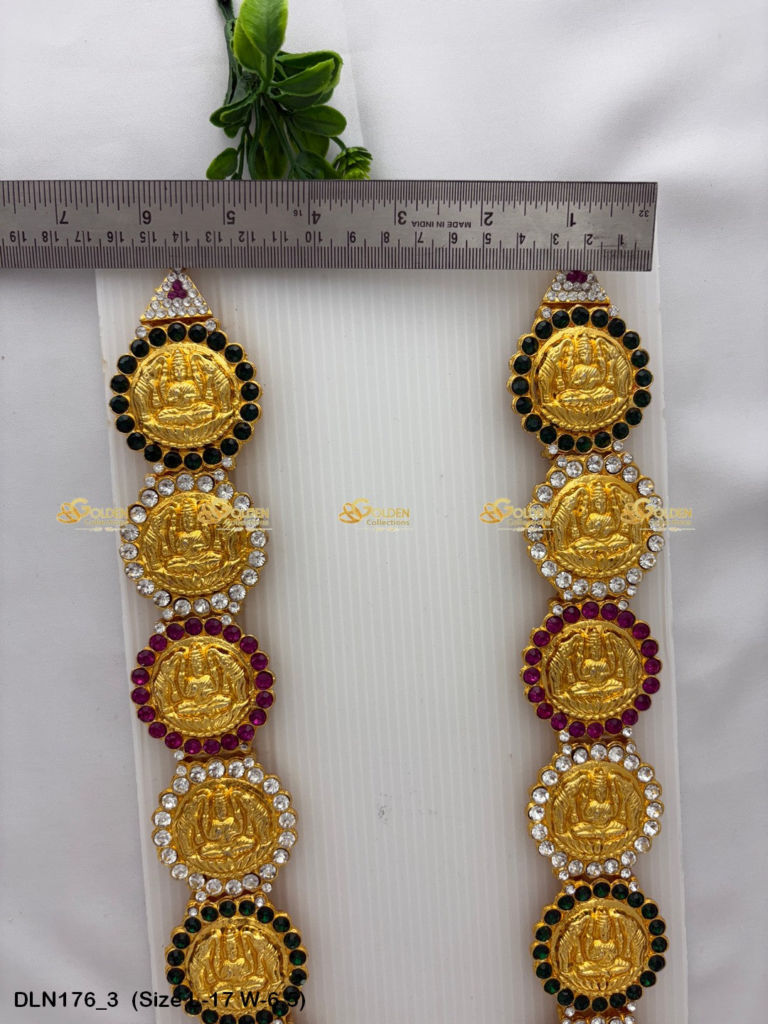 Traditional Amman Stone Long Necklace Goldencollections Size: 17 X 6.5, Color: Multi, Style: 1 Step Image 3