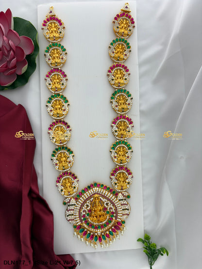 Traditional Amman Stone Long Necklace Limited Stock Size: 21 X 7.5, Color: Multi, Style: 1 Step Image 1