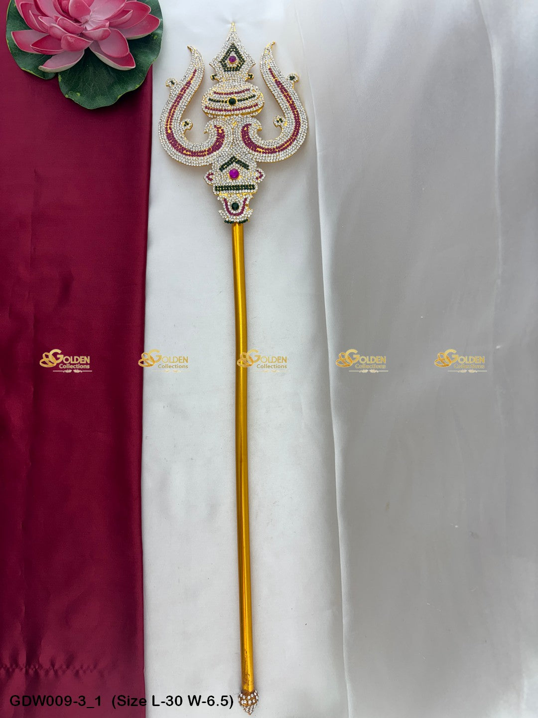 Trishul Thiri Soolam For Shiva Goddess Parvathi Amman Deity Size: 30 x 6.5, Color: Multi, Style: Trishul Image 1