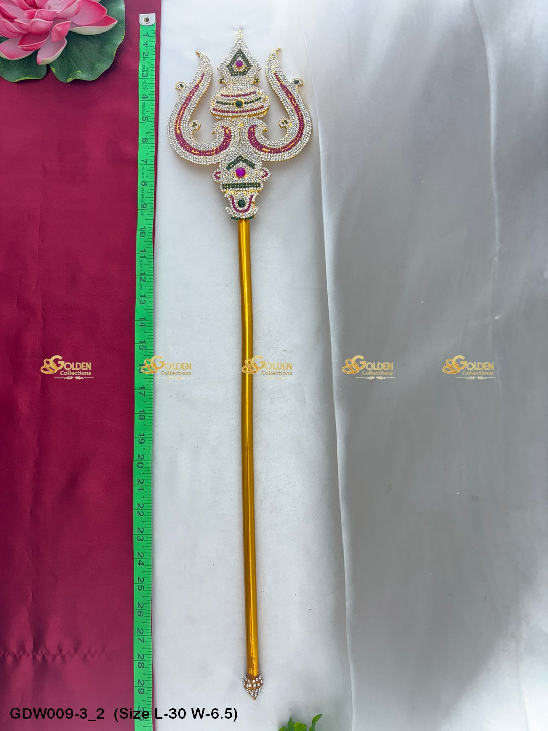 Trishul Thiri Soolam For Shiva Goddess Parvathi Amman Deity Size: 30 x 6.5, Color: Multi, Style: Trishul Image 2