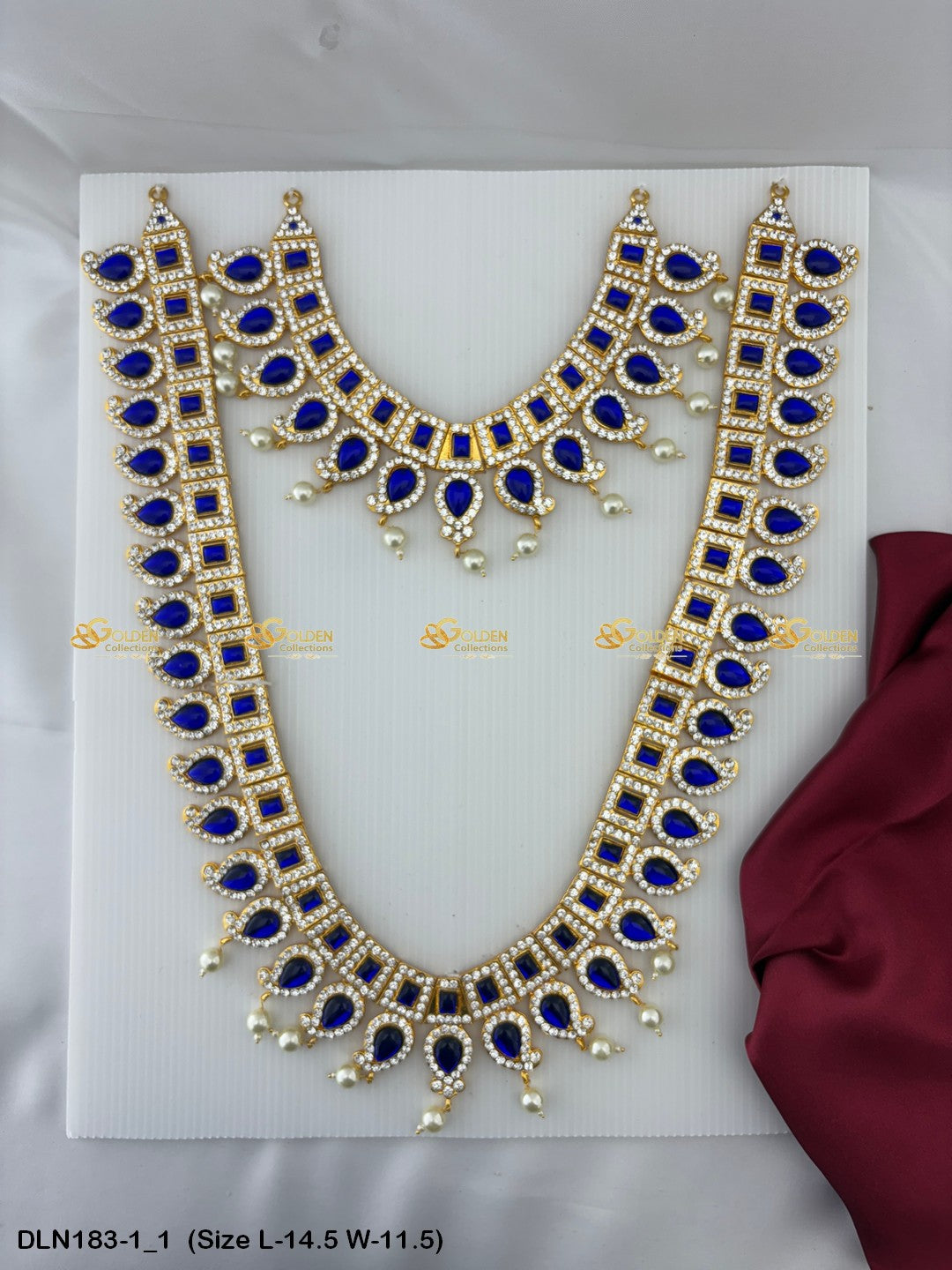 Uncover Timeless Beauty With Antique Long Necklaces Size: 14.5 X 11.5, Color: Blue, Style: 2 Step Image 1