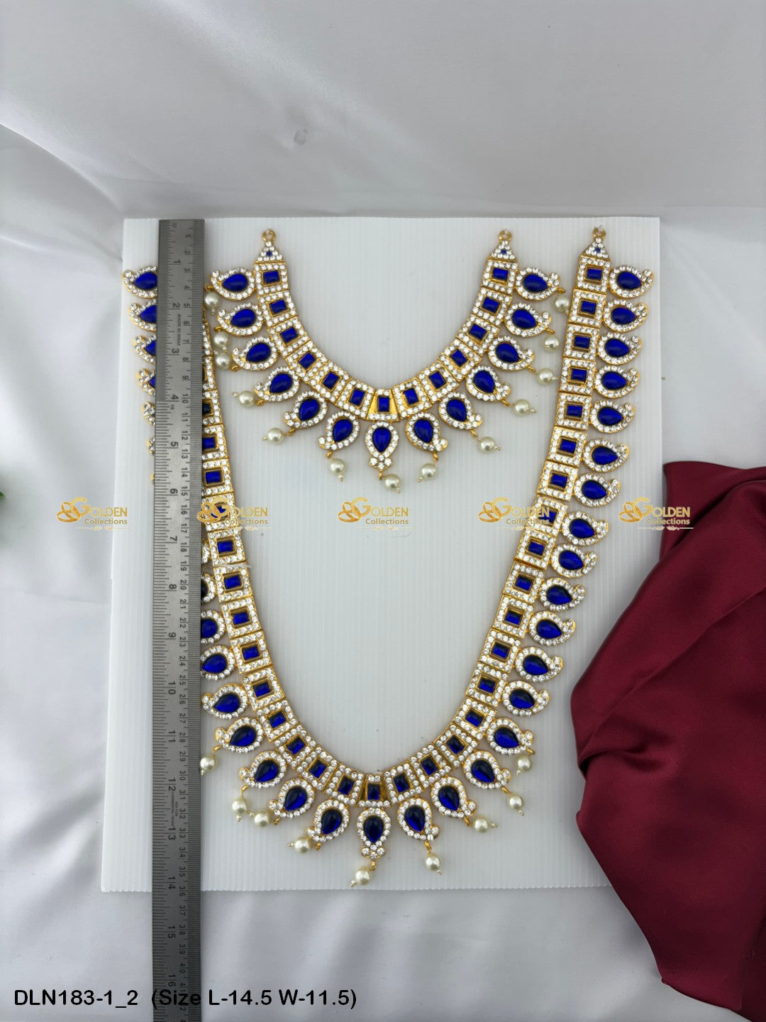 Uncover Timeless Beauty With Antique Long Necklaces Size: 14.5 X 11.5, Color: Blue, Style: 2 Step Image 2