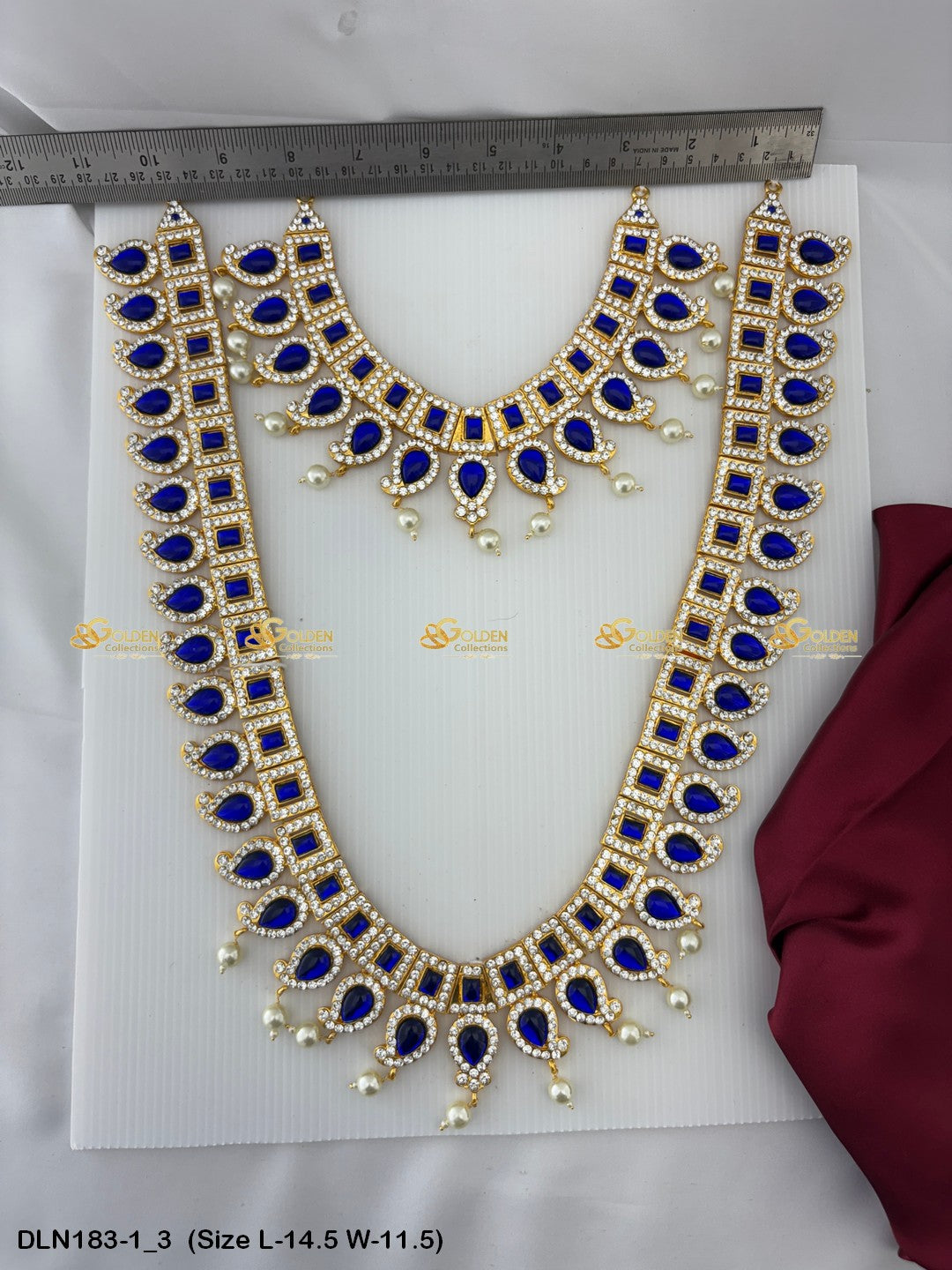 Uncover Timeless Beauty With Antique Long Necklaces Size: 14.5 X 11.5, Color: Blue, Style: 2 Step Image 3