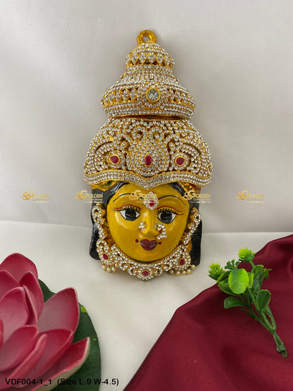 varalakshmi amman face decorations goldencollections Size: 9 x 4.5, Color: White, Style: Face Image 1